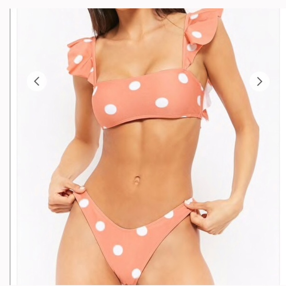 Forever 21 pink polka dot swimsuit
